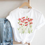 Women Printing Floral Flower 90s Cartoon Ladies Streetwear