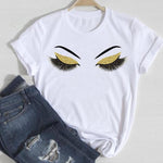 T-shirts Women Make Up Crown Fashion 90s Trend 2021