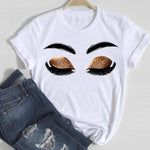 T-shirts Women Make Up Crown Fashion 90s Trend 2021