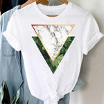 T-shirts Women 90s Casual Cute Office Geometric Kawaii