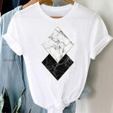T-shirts Women 90s Casual Cute Office Geometric Kawaii
