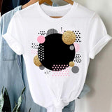 T-shirts Women 90s Casual Cute Office Geometric Kawaii