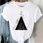 T-shirts Women 90s Casual Cute Office Geometric Kawaii