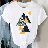 T-shirts Women 90s Casual Cute Office Geometric Kawaii