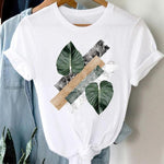 T-shirts Women 90s Casual Cute Office Geometric Kawaii