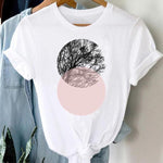 T-shirts Women 90s Casual Cute Office Geometric Kawaii