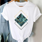 T-shirts Women 90s Casual Cute Office Geometric Kawaii