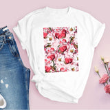 Women Graphic Flower Floral  Fashion Casual Cute 90s Style Vintage
