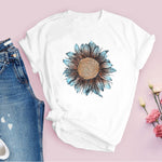 Women Graphic Flower Floral  Fashion Casual Cute 90s Style Vintage