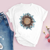 Women Graphic Flower Floral  Fashion Casual Cute 90s Style Vintage