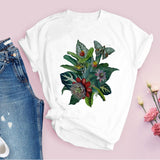Women Graphic Flower Floral  Fashion Casual Cute 90s Style Vintage