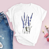Women Graphic Flower Floral  Fashion Casual Cute 90s Style Vintage