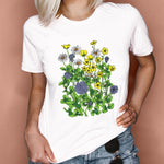 Women Graphic Feather Printing Fashion 90s Cute Watercolor