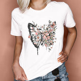 Women Graphic Feather Printing Fashion 90s Cute Watercolor