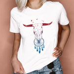 Women Graphic Feather Printing Fashion 90s Cute Watercolor
