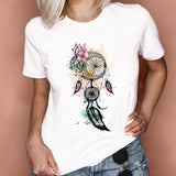 Women Graphic Feather Printing Fashion 90s Cute Watercolor