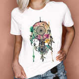 Women Graphic Feather Printing Fashion 90s Cute Watercolor