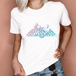 Women Graphic Feather Printing Fashion 90s Cute Watercolor