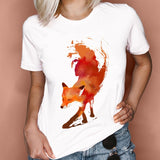 Women Graphic Feather Printing Fashion 90s Cute Watercolor
