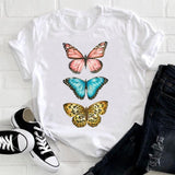 Women 2021 Feather Bird Short Sleeve Printing Spring Fashion