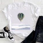 Women 2021 Feather Bird Short Sleeve Printing Spring Fashion