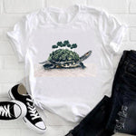 Women 2021 Feather Bird Short Sleeve Printing Spring Fashion