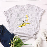 Summer Women's Cotton T-shirt Fruit Banana Print Tops Short