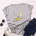 Summer Women's Cotton T-shirt Fruit Banana Print Tops Short