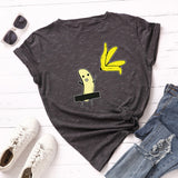 Summer Women's Cotton T-shirt Fruit Banana Print Tops Short
