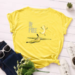 Summer Women's Cotton T-shirt Fruit Banana Print Tops Short