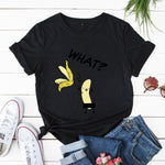 Summer Women's Cotton T-shirt Fruit Banana Print Tops Short