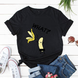 Summer Women's Cotton T-shirt Fruit Banana Print Tops Short