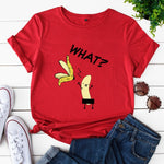 Summer Women's Cotton T-shirt Fruit Banana Print Tops Short
